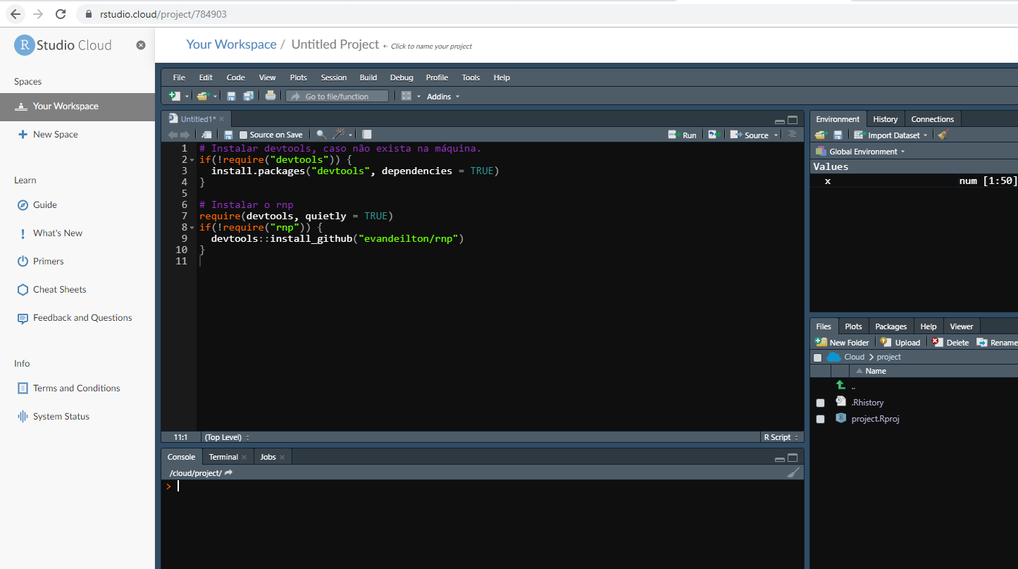 RStudio Cloud